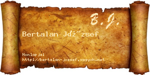 Bertalan József névjegykártya