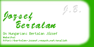 jozsef bertalan business card