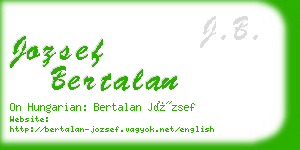 jozsef bertalan business card